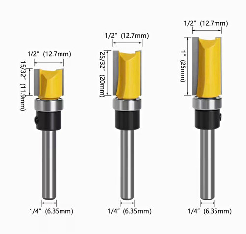 3pcs straight template router - 3pcs,