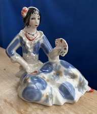 Ukrainian Vintage Porcelain Figurine Gypsy with Cards Fortune teller Polonne