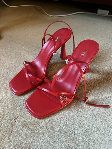 Zara red leather - zara,