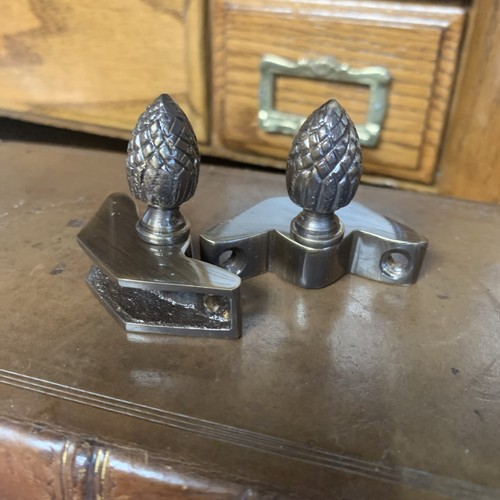 Pair antique brass stair - pair,