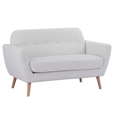 White 2 Two Seater Sofa Scandi Savannah Boucle - New Unboxed