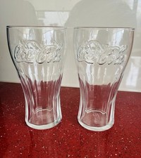 2 Coca Cola Glasses Clear 22oz