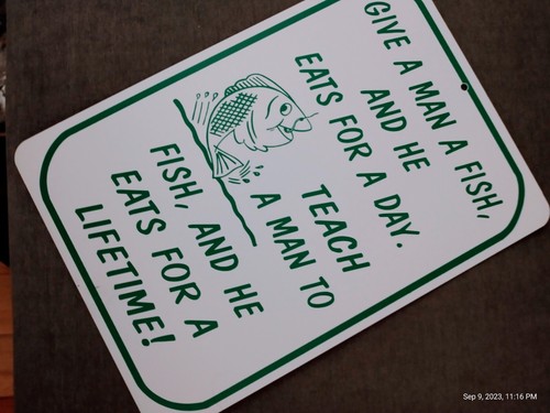Give man fish sign - a, funny