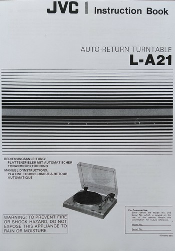 Jvc a21 auto - return, record