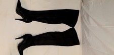 Bondage BDSM Fetish Leather Thigh Length High Heeled Boots by Honour - Size 7