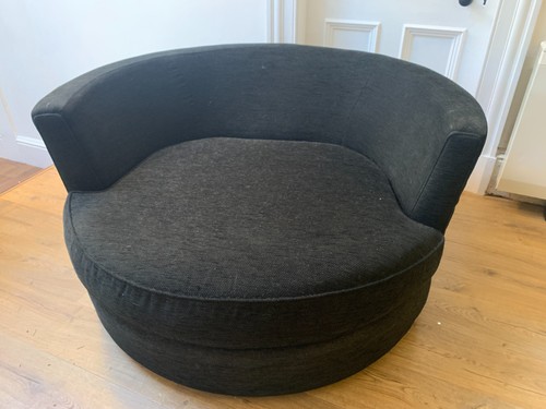 Armchair large black swivel - large,