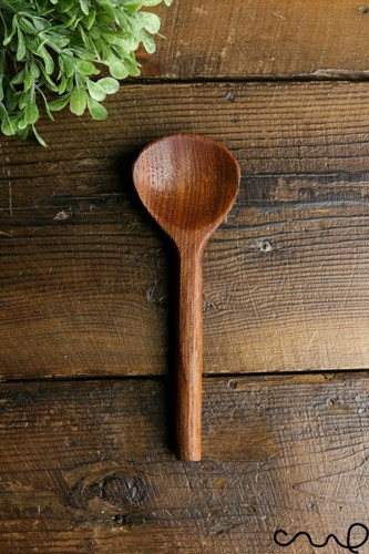 Hand carved wide wooden spoon - wide,