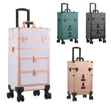 Makeup Trolley Case Large Beauty Vanity Hairdressing Case on Wheels with Drawer