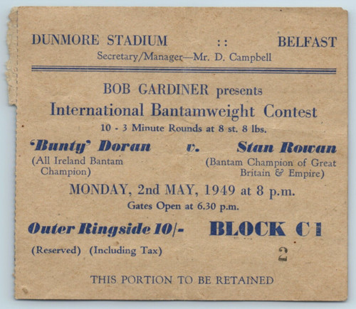 1949 boxing ticket - 1949, ticket,