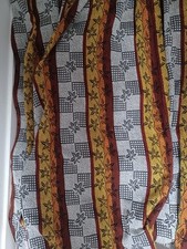 1 pair lined retro 60`s long woven cloth cotton curtains 88" long x 64" wide