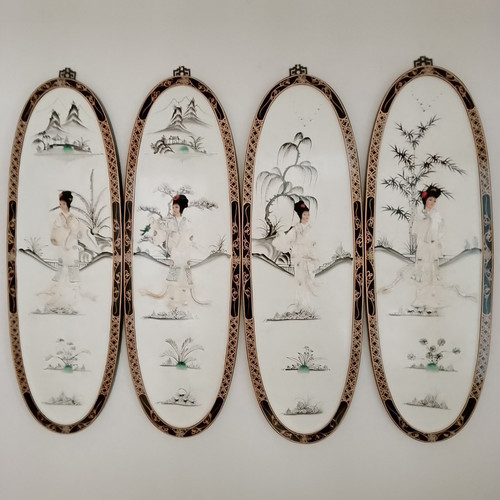 Set chinese wood oval - set, 4