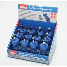 HILKA 12 IN 1 STUBBY RATCHET SCREWDRIVER 12PCE