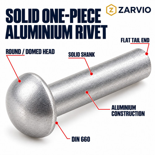 Solid aluminium round - aluminium, head