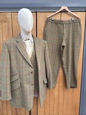 Men's Pure Wool 3 Piece Tweed BROOK TAVERNER Shooting HUNTING PEG Suit 48 W38/40
