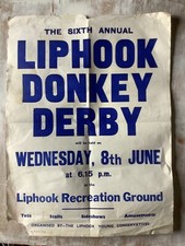 1966 Liphook Donkey Derby Poster Hampshire Young Conservatives 6th Annual