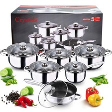 12Pcs Stainless Steel Cookware