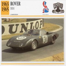 1963-1965 ROVER BRM Racing Classic Car Photo/Info Maxi Card