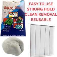 White Tack Tac 50g Super Tough Reusable Handy Sticky Adhesive Putty Blu Glue UK