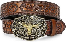 Western Cowboy Leather Belt