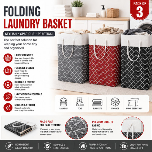 Foldable hamper bag - 3x,