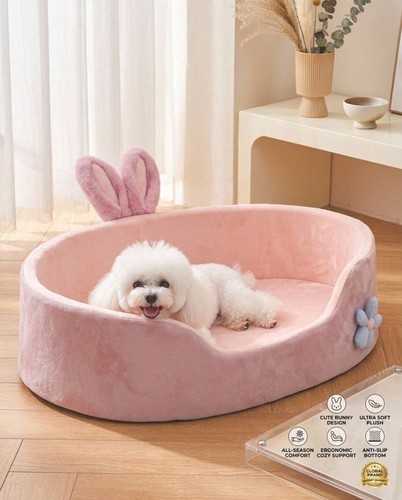 Plush bunny ear pet bed - bunny,