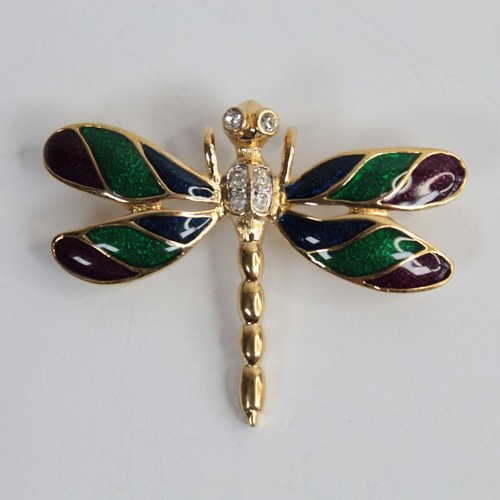 Vintage brooch dragonfly gold