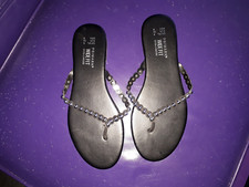 WIDE FIT 6 TOE POST FLIP FLOP SANDALS BLACK STUDDED FROM PRIMARK EXTRA COMFORT 