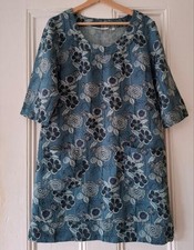SEASALT CORNWALL *Canopy* Flower Print Linen Tunic Dress EU 40 UK 12 £69.95