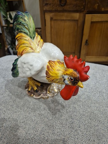 Vintage ceramic rooster figure - vintage,