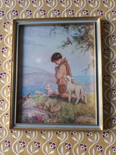 Vintage Framed Picture Margaret M Tarrant He Prayeth Best Religious Art Work