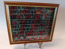 Mounted Antique Tapestry Dated 1882 -  Hand Crafted Child's School Work /Sampler