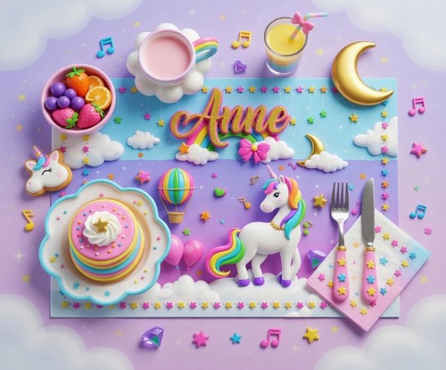 Personalised placemat unicorn - personalised,