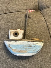 Shabby Chic rustic Nautical Wooden Bathroom Decor Boat Isle Of Skye 14cm 