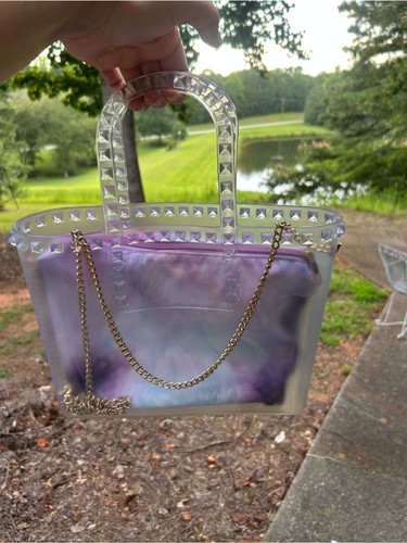 Clear studded jelly - clear, tote