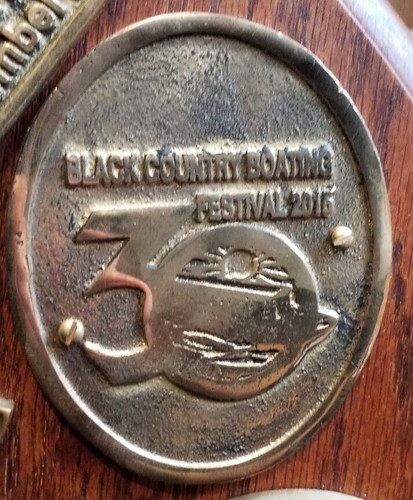 Canal boat brass - brass, plaque