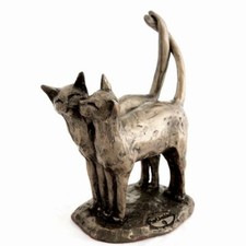 Two's Company Cat Sculpture Frith by Paul Jenkins Cold Cast Bronze ormament