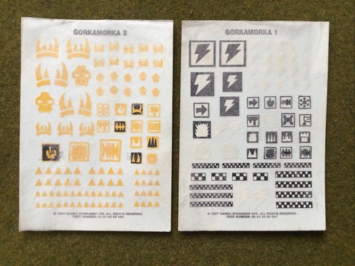 Gorkamorka transfers sheets - gorkamorka,