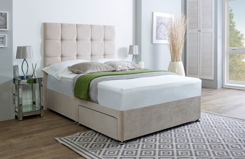 Hudson cream divan bed - cream, set