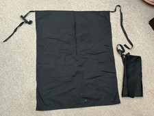  2 X BLACK LONG BAR APRONS WITH LONG TABBARDS AND FRONT POCKETS 70 X 90 Cm X 2 
