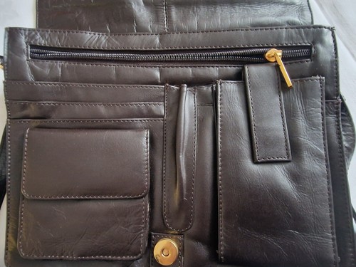 Brown real leather organiser - real,