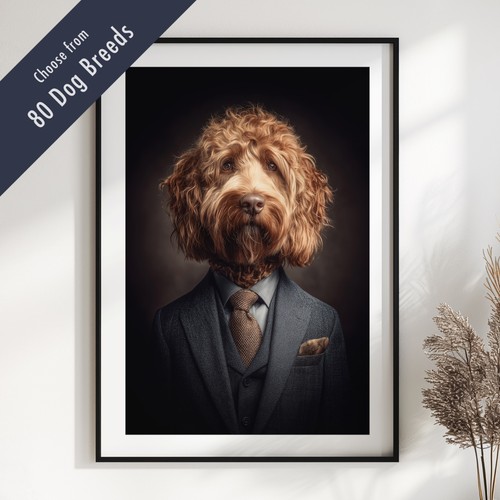 Smartly dressed dog portrait - dressed,