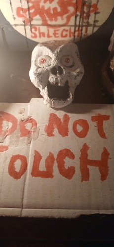 Haunted antique skull statue - haunted,