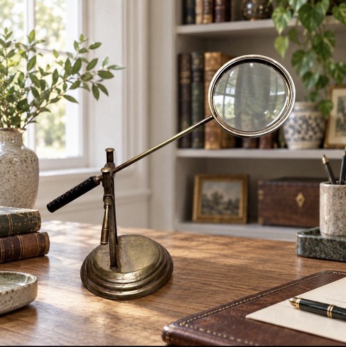 Vintage brass adjustable desk - vintage,