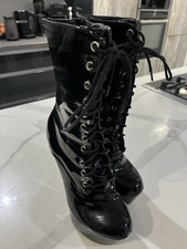 Black platform patent boot size 6, Perfect With Latex fetish wear