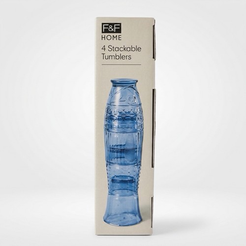 Fish stackable glass tumblers - fish,