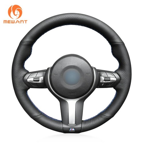 Black suede car steering wheel - black,