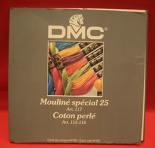 DMC COLOUR CARD W100 1992 THREAD COTTON SAMPLES MOULINE / PERLE ~ THREAD COLOURS