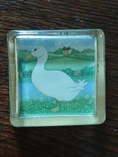Sharon Jervis VTG 1978 Village Duck Paperweight From An Original Watercolour VGC