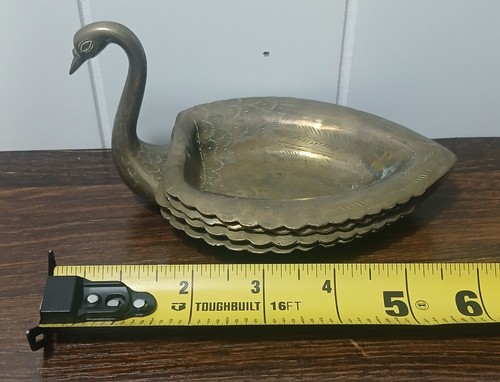 Vintage brass stackable swans - vintage,