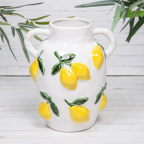 Lemon vase embossed fruit - lemon,